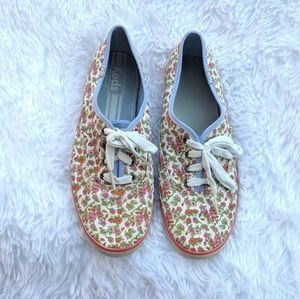 Keds Floral Roses Pink Red Sneakers 8.5